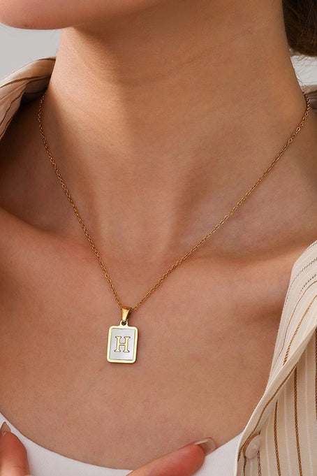 Modern Initial Gold Necklace I Tarnish Free I Stainless Steel