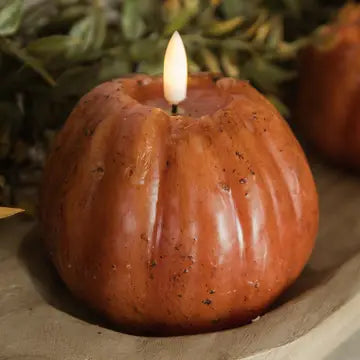 4" Tall Pumpkin 3D Flame Candle