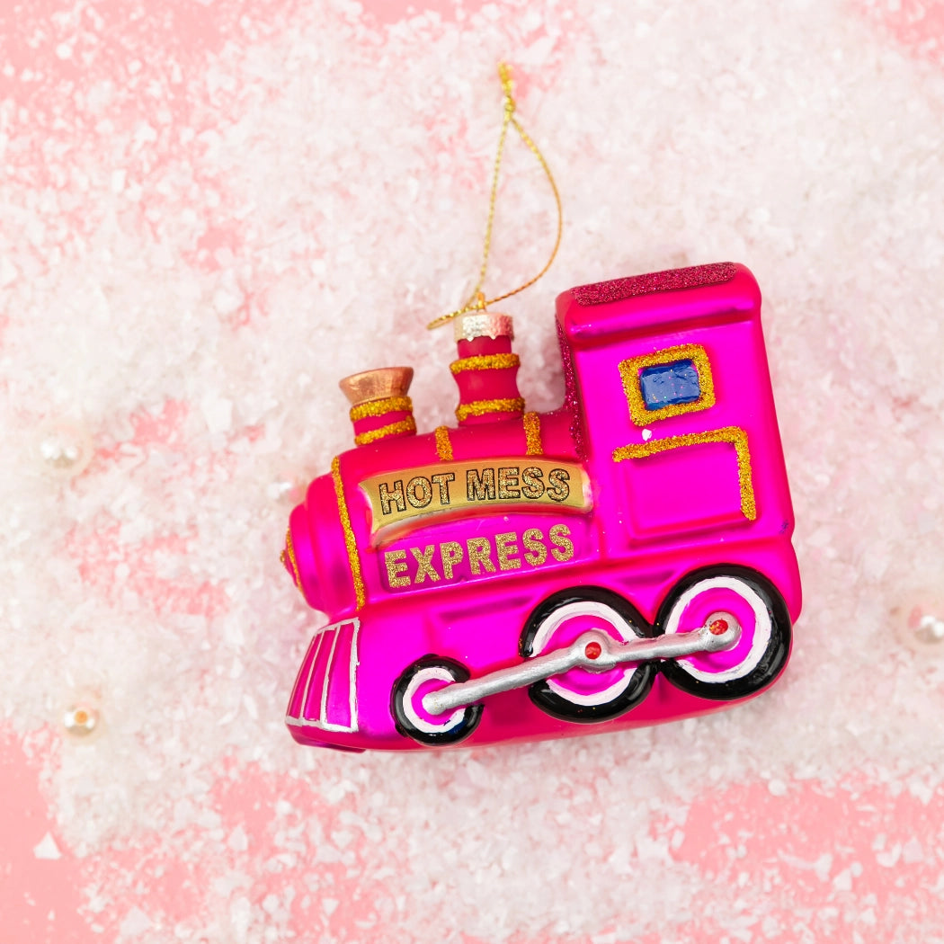 Hot Mess Express - Locomotive Train - Glass Blown Holiday Ornament