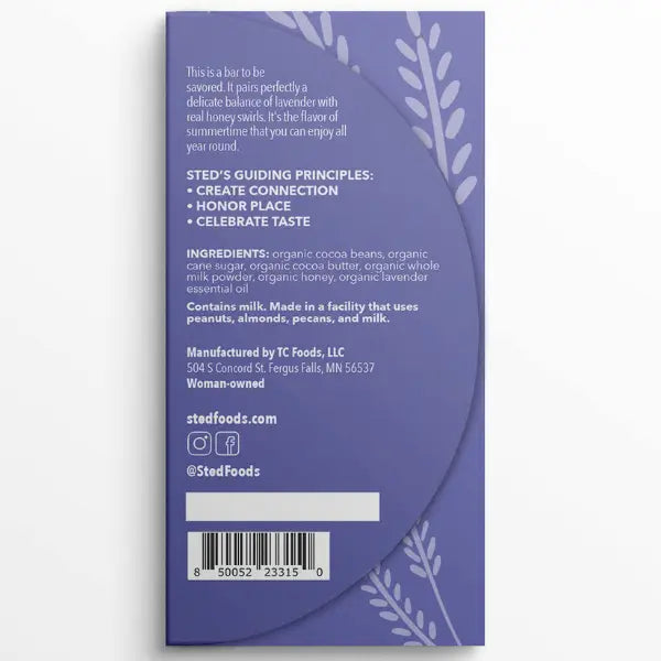 Mini Honey Lavender Chocolate Bar
