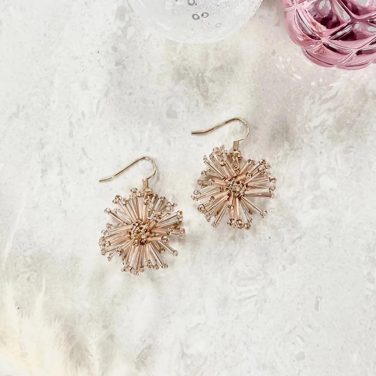 Golden Explosion Dangle Earrings