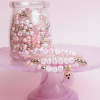 Boo Pastel Pink & Ghost Charm Diy Bead Jar