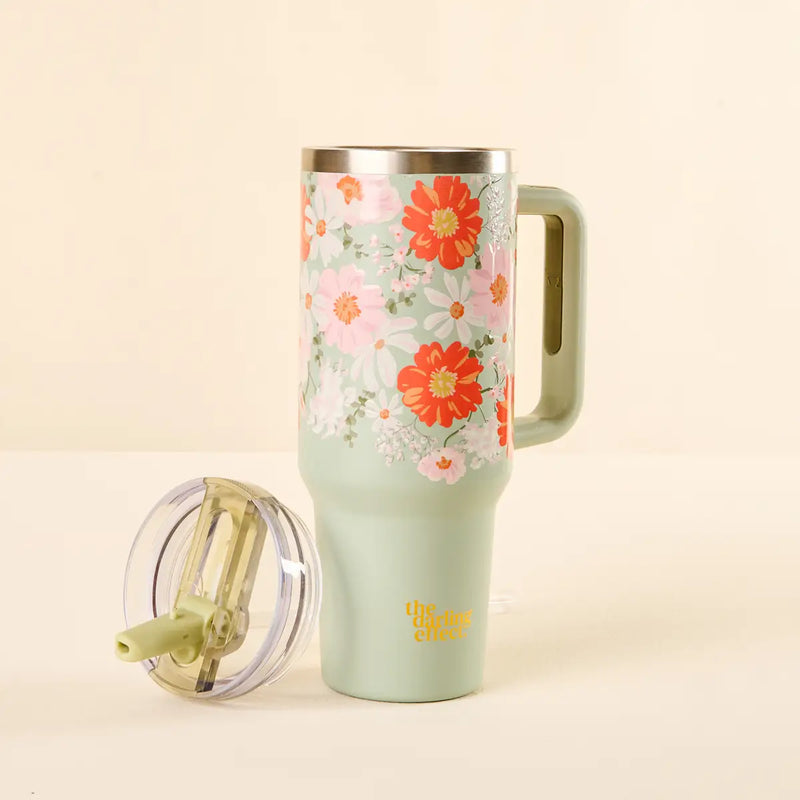 Sage Bouquet 40 oz Flip Straw Tumbler