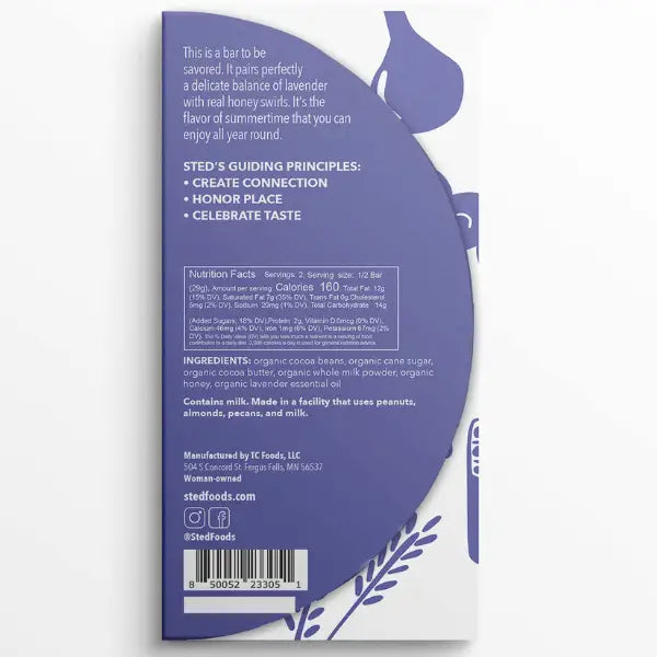 Honey Lavender Chocolate Bar - NC