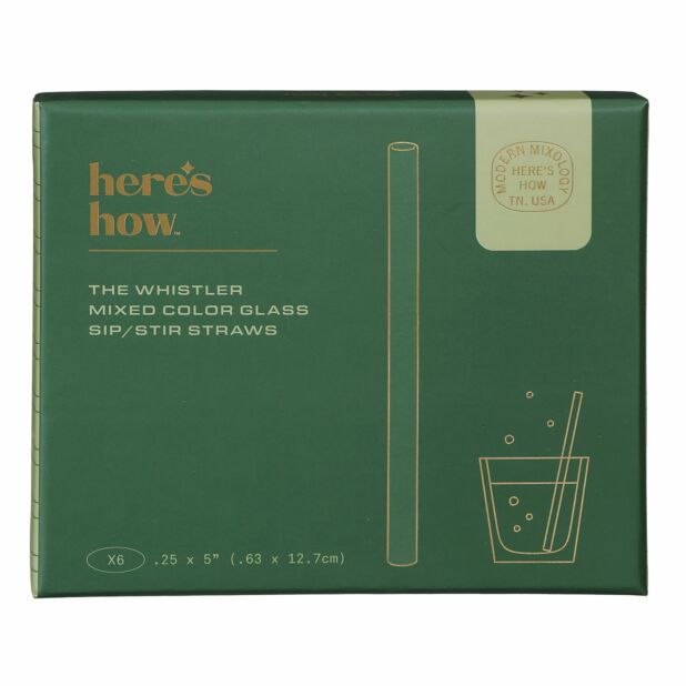 The Whistler Straw Set - Colored Glass - Set of 6 - NR