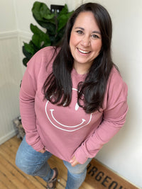 Happy Face Mauve Soft Sweatshirt