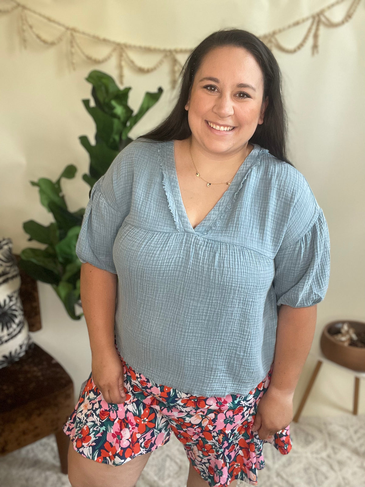 Blue Skies Babydoll Top