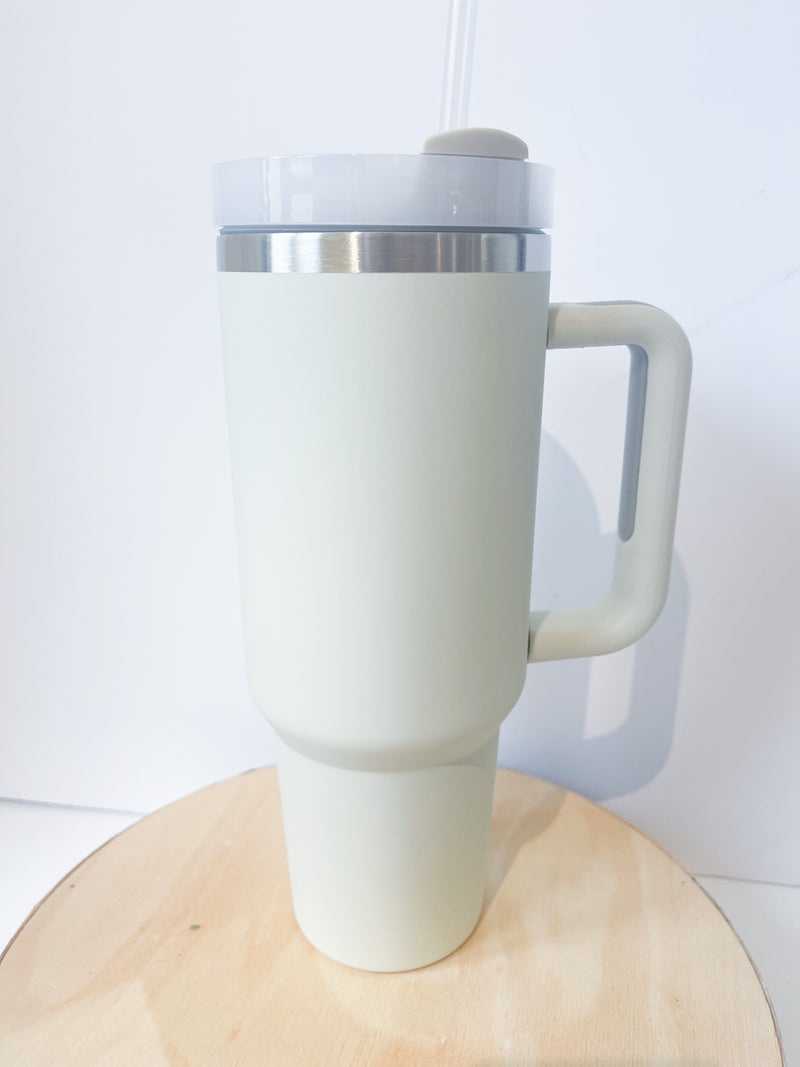 40oz Cream Double Wall Stainless Steel Tumbler