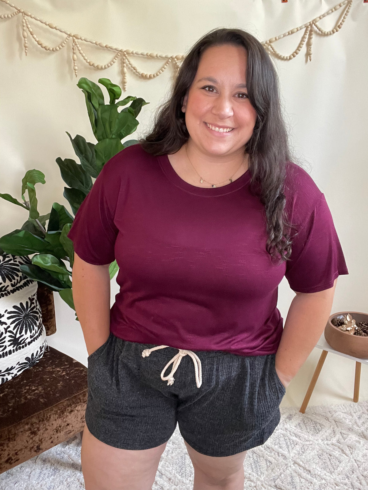Burgundy Bliss Relaxed Tee