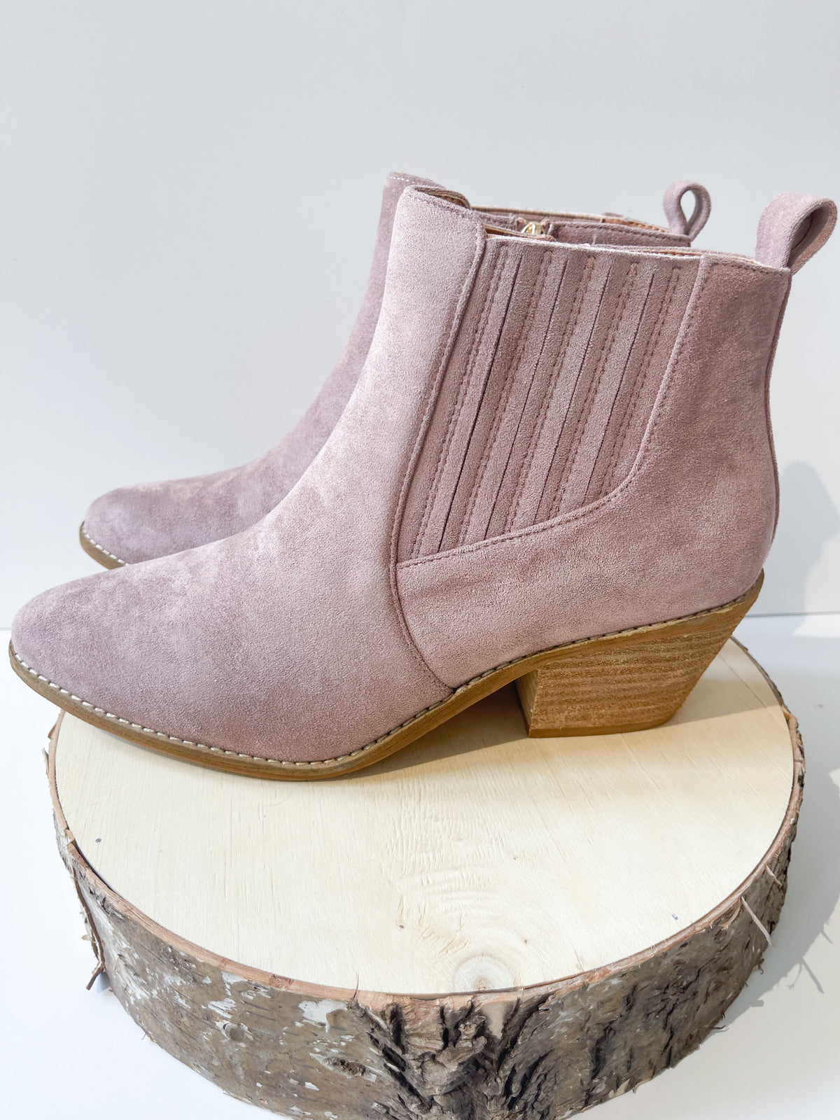 Rosebud Blush Suede Boots