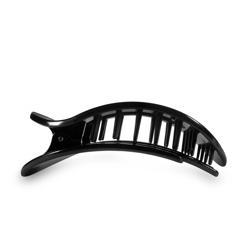 Teletie Round Flat Hair Clip I Medium I Jet Black