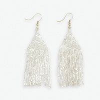 Lexie Silver Beaded Fringe Earring