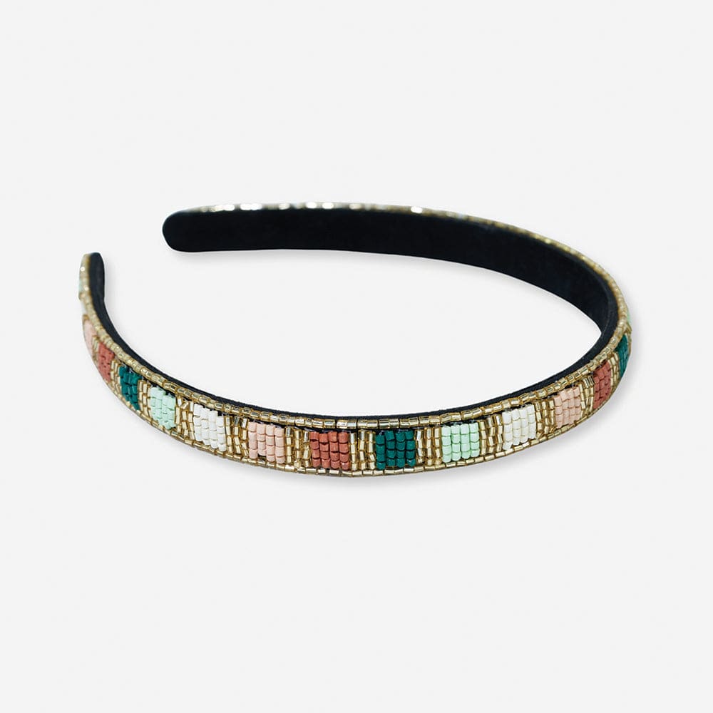 Sadie Beaded Pastel Striped Headband