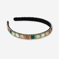 Sadie Beaded Pastel Striped Headband