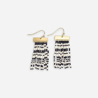 Scout Rectangle Striped Fringe Earrings - Black & White