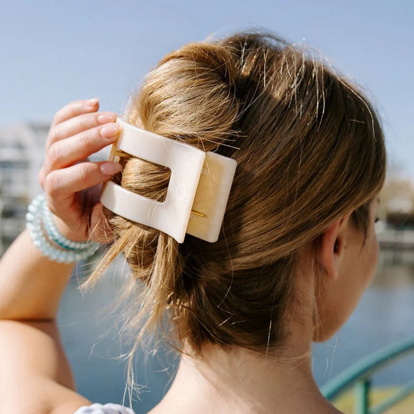 Teletie Flat Rectangle Hair Clip | Large | Soft Surf