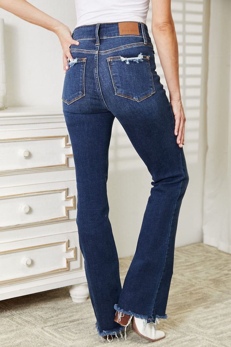 Judy Blue High Waist Vintage Frayed Hem Bootcut Jeans - PREORDER DS