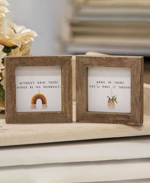 Rainbow Without Rain Mini Wooden Sign