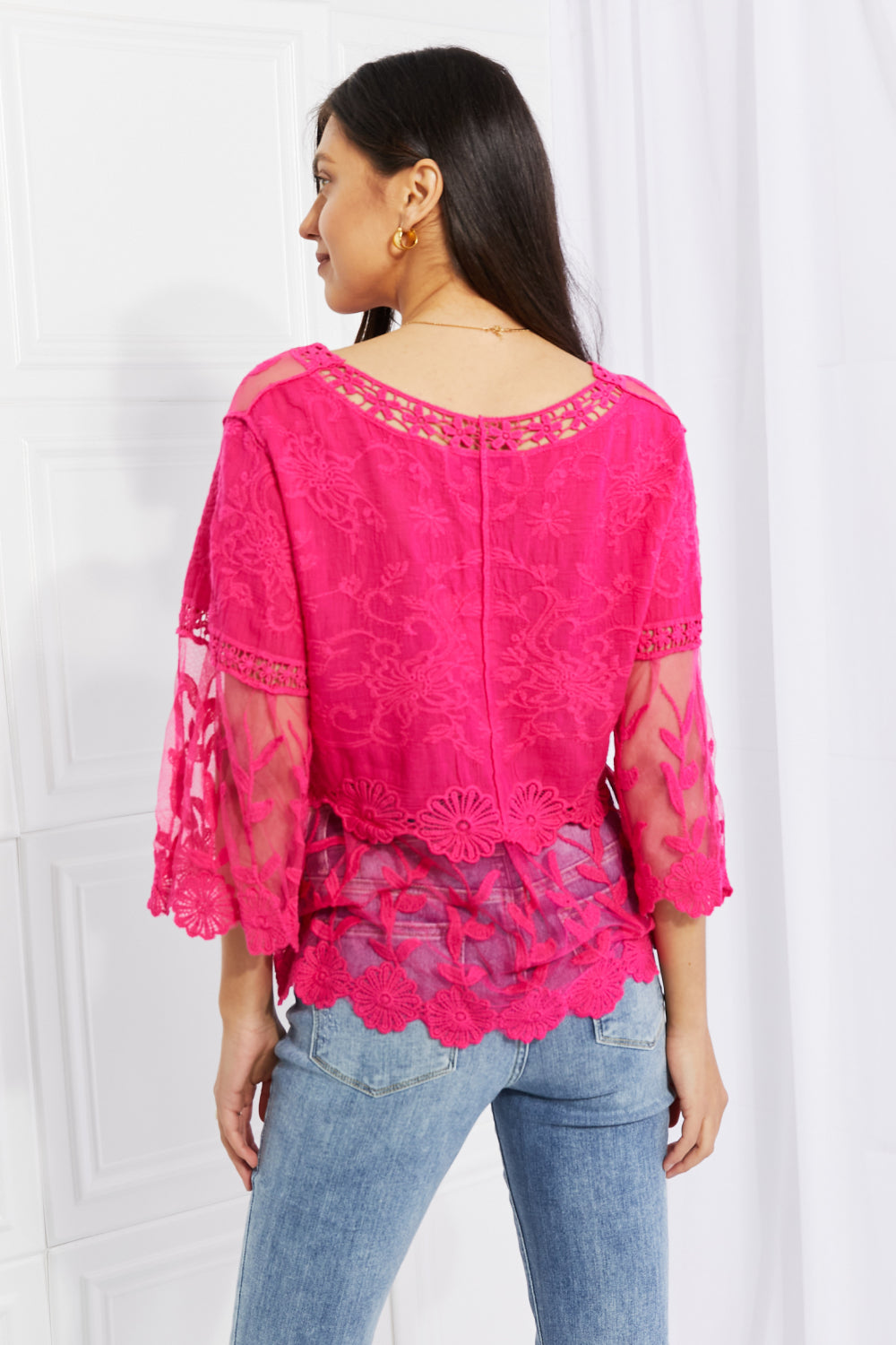Hot Pink Lace Glam Top - PREORDER DS
