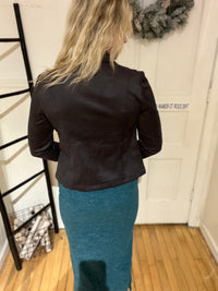 Ashley Black Suede Moto Jacket