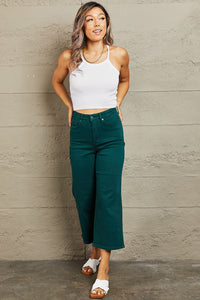 Judy Blue Tummy Control High Waisted Cropped Wide Leg Jeans - ONLINE ONLY DS