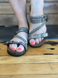 Metallic Braided Sandal