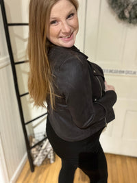 Ashley Black Suede Moto Jacket