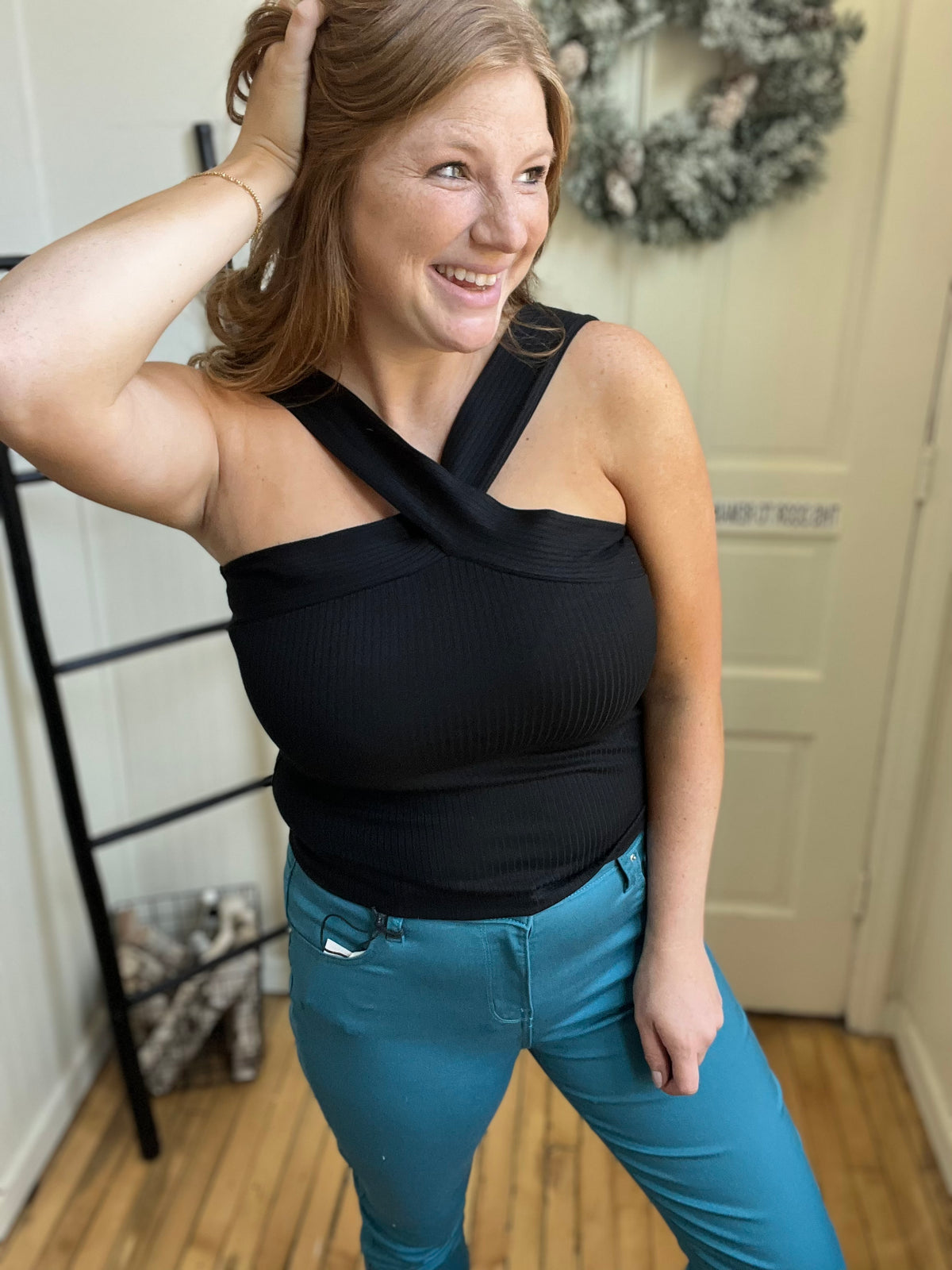 Midnight Ribbed Halter