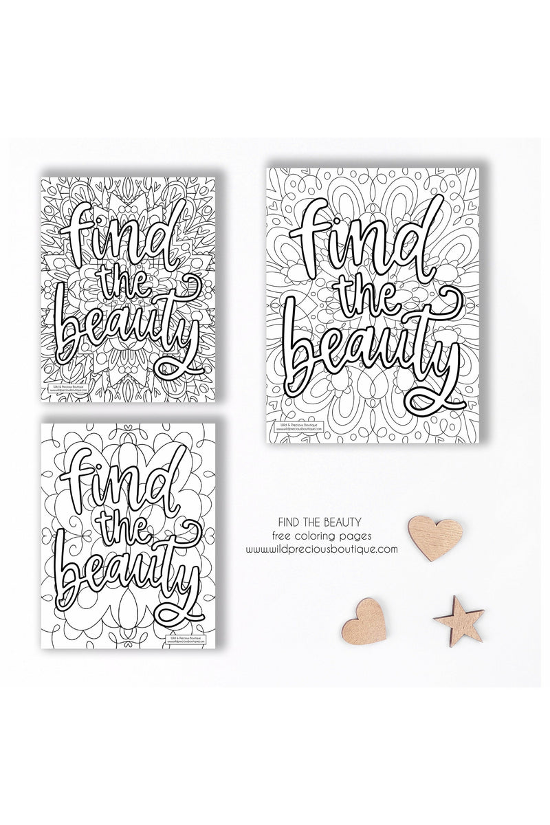 Free Find the Beauty Coloring Pages-Freebie-Wild & Precious
