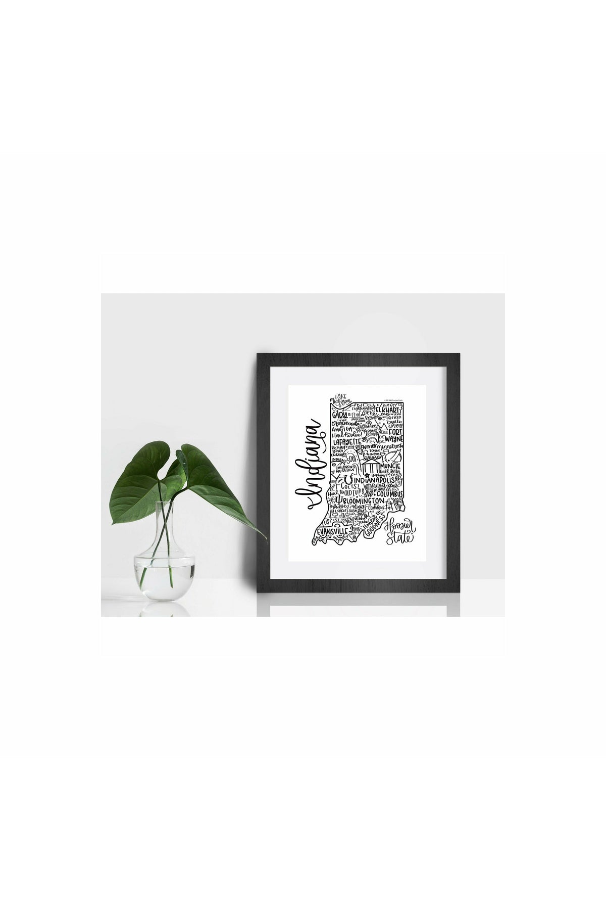Indiana State Print-Hand Lettered State Print- Indiana State Gift-Prints-Wild & Precious