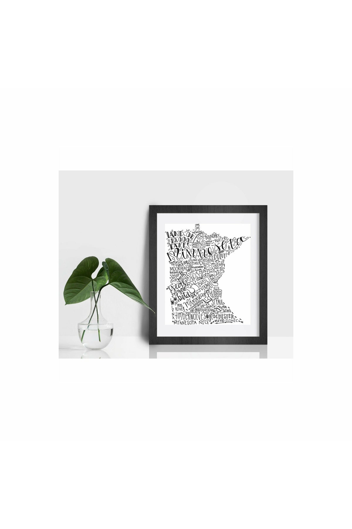 Minnesota State Print-Hand Lettered State Print- Minnesota State Gift-Prints-Wild & Precious