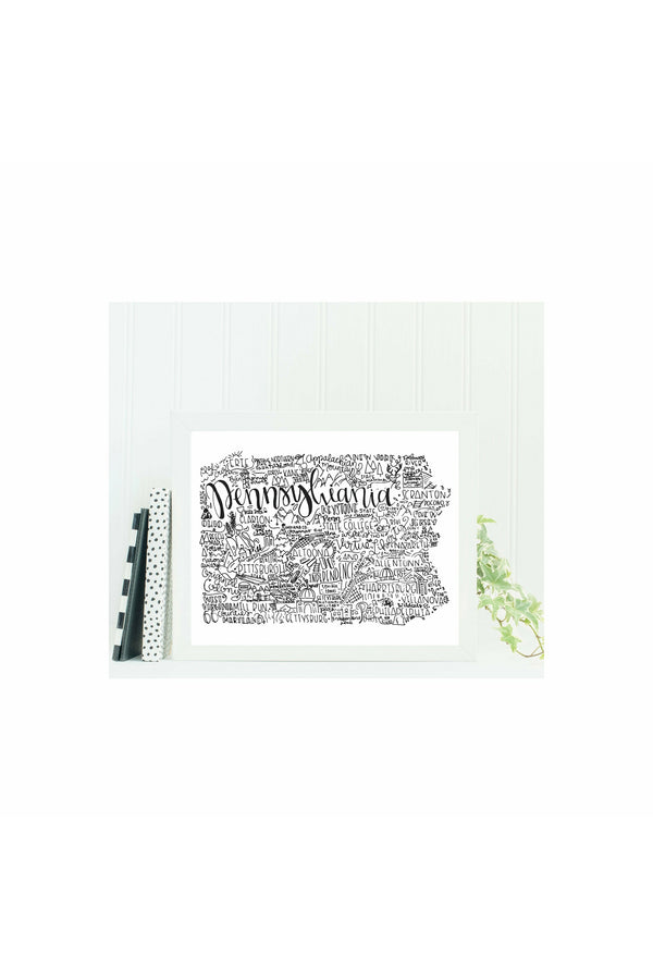 Pennsylvania State Print-Hand Lettered State Print- Pennsylvania State Gift-Prints-Wild & Precious