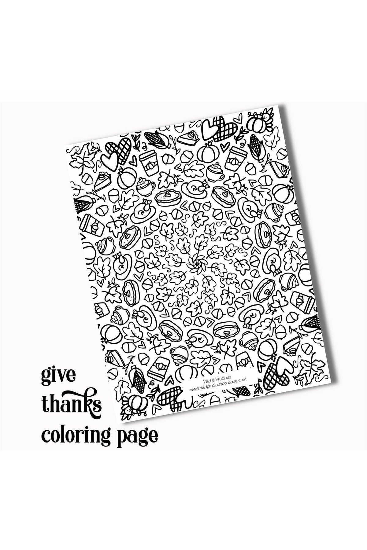 Giving Thanks Coloring Page