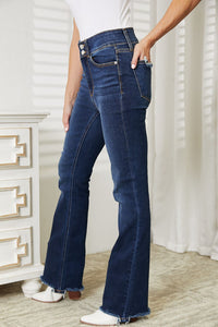 Judy Blue High Waist Vintage Frayed Hem Bootcut Jeans - PREORDER DS