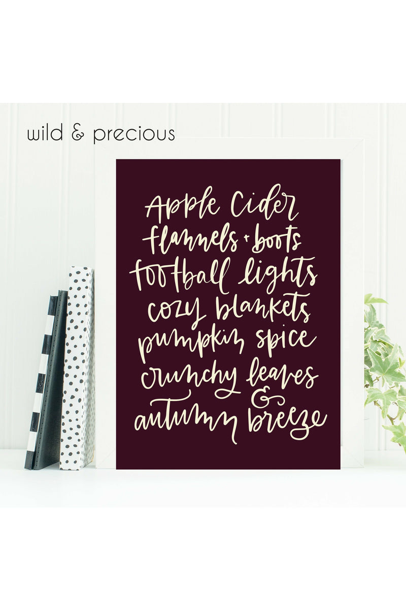 Fall List Print-Print-Wild & Precious