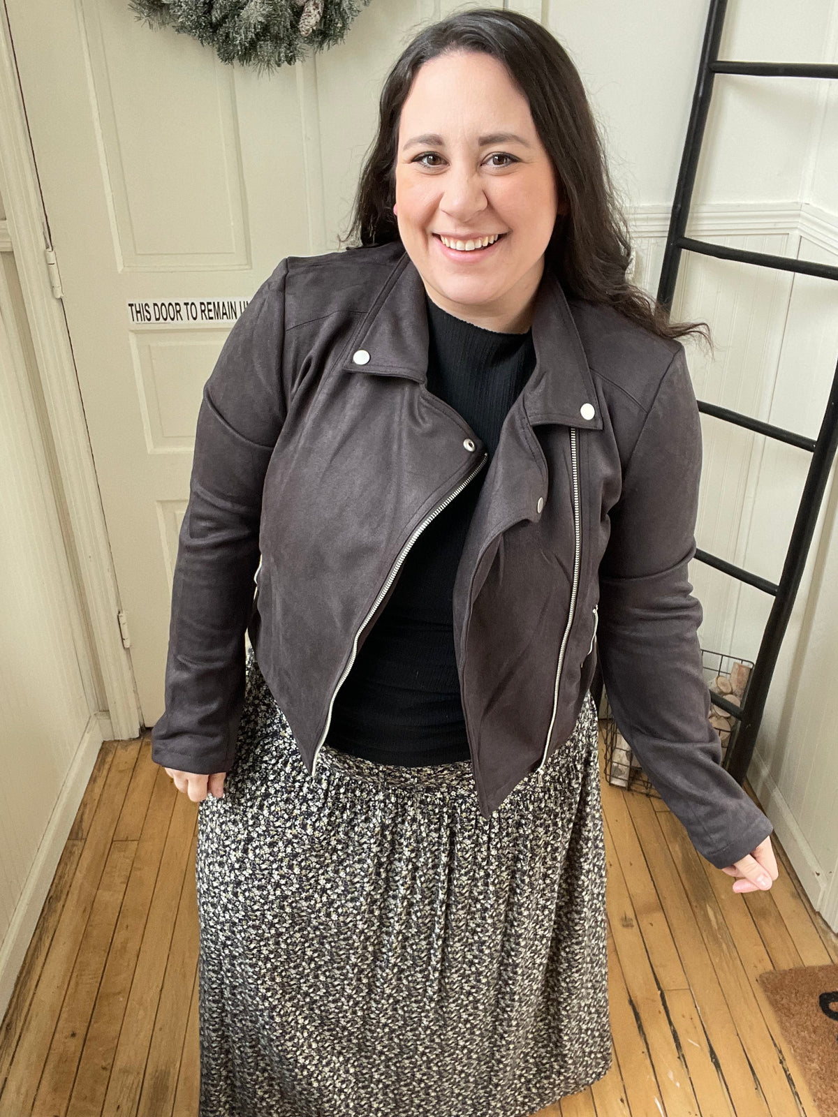 Ashley Black Suede Moto Jacket