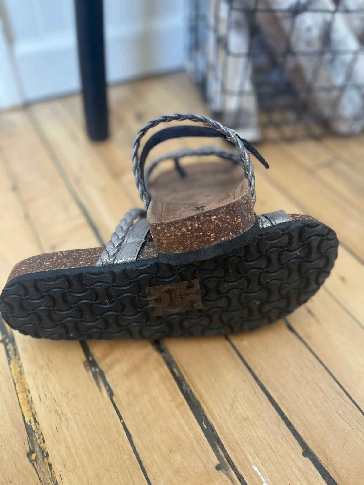Metallic Braided Sandal