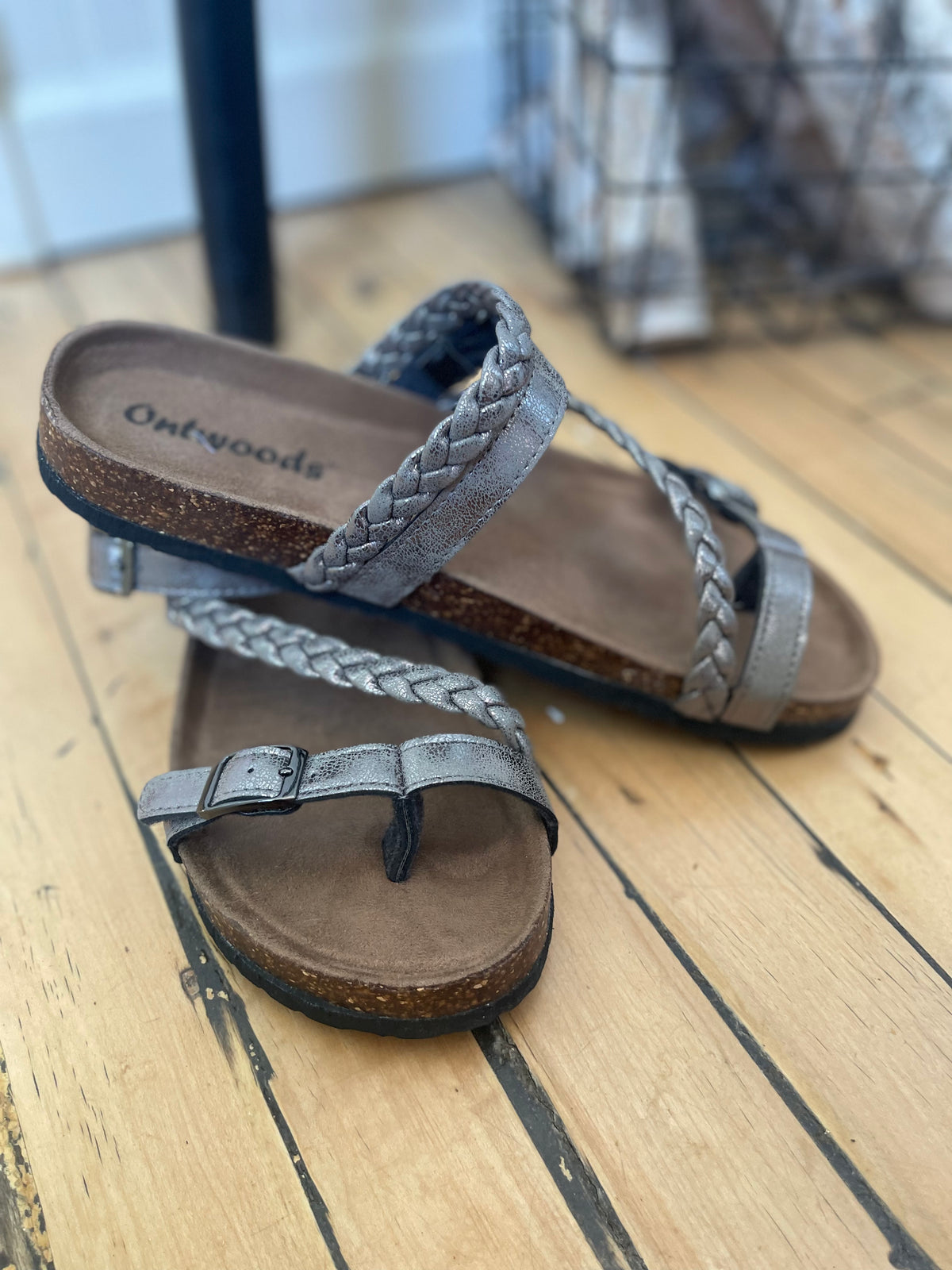 Metallic Braided Sandal